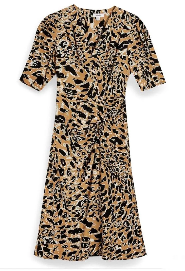 Leopard Print Mock Wrap Midi Dress NWT - Image 7