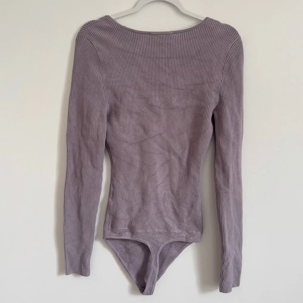 Abercrombie & Fitch Square Neck Ottoman Ribbed Knit Bodysuit Size Small - Image 6