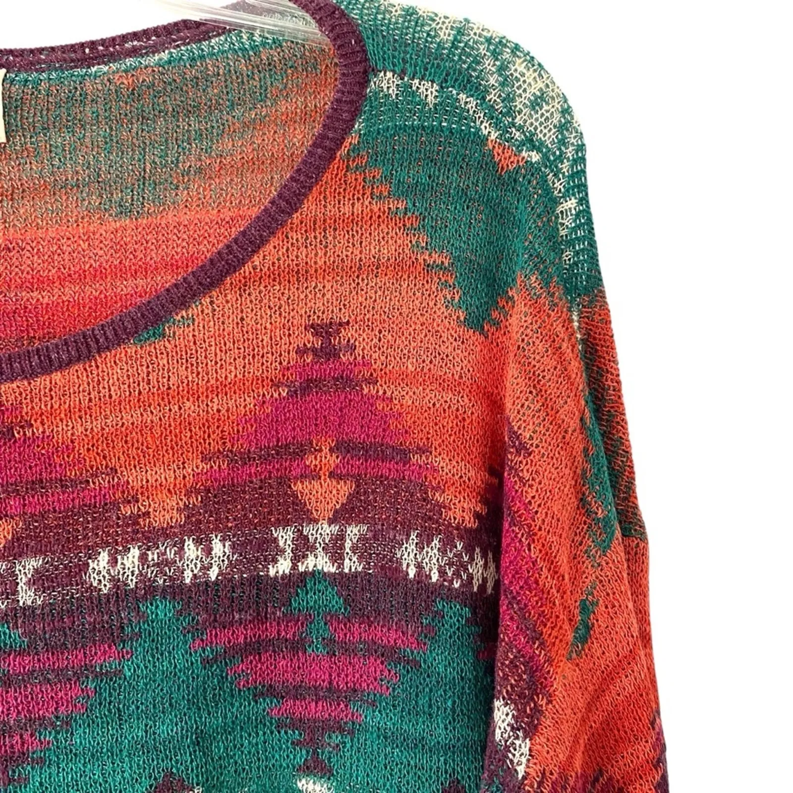Vintage Denim & Supply Ralph Lauren Light Knit Sweater Southwestern Navajo large - Image 2