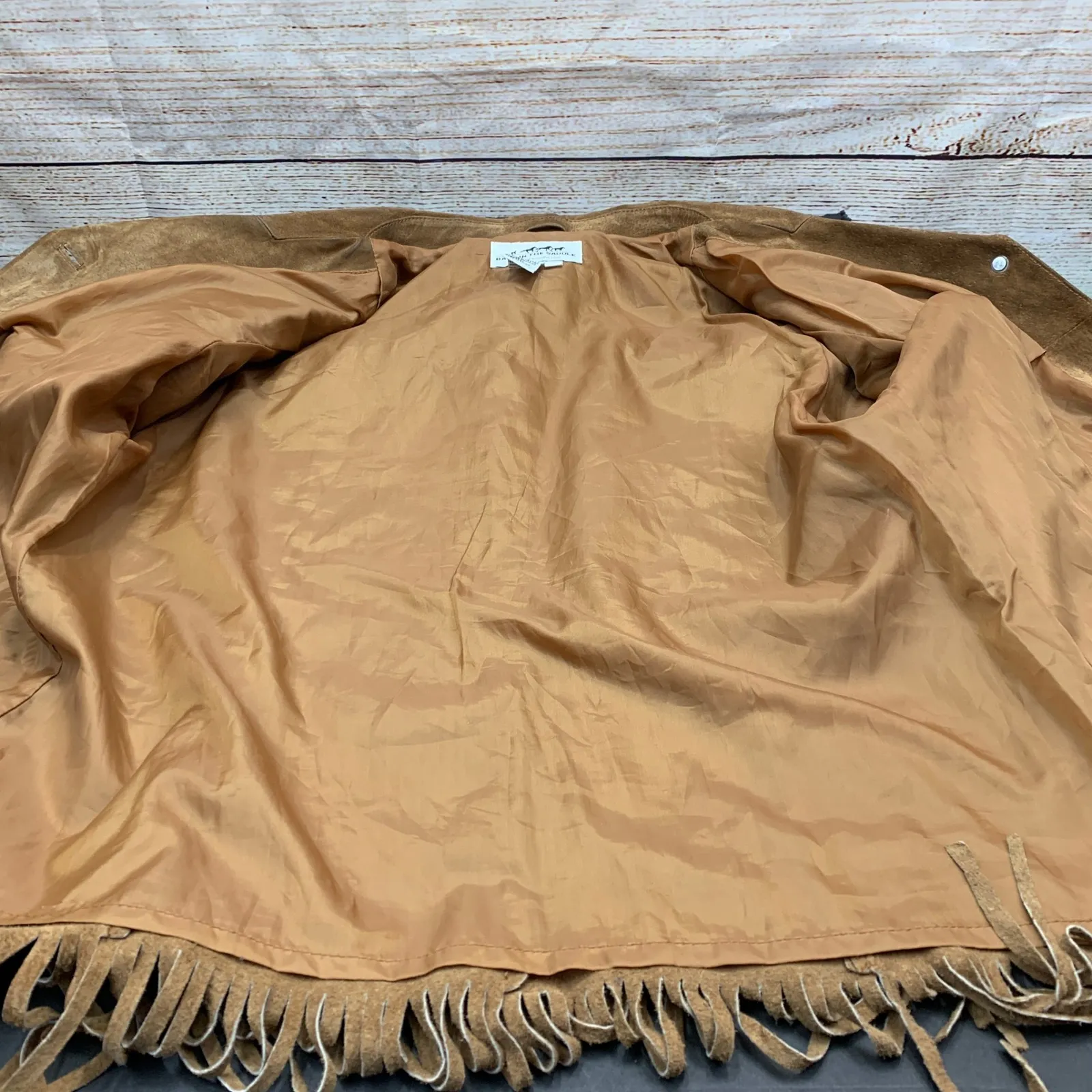 Back In The Saddle Suede Fringe Western Jacket Blazer Brown Women's Medium - Image 5