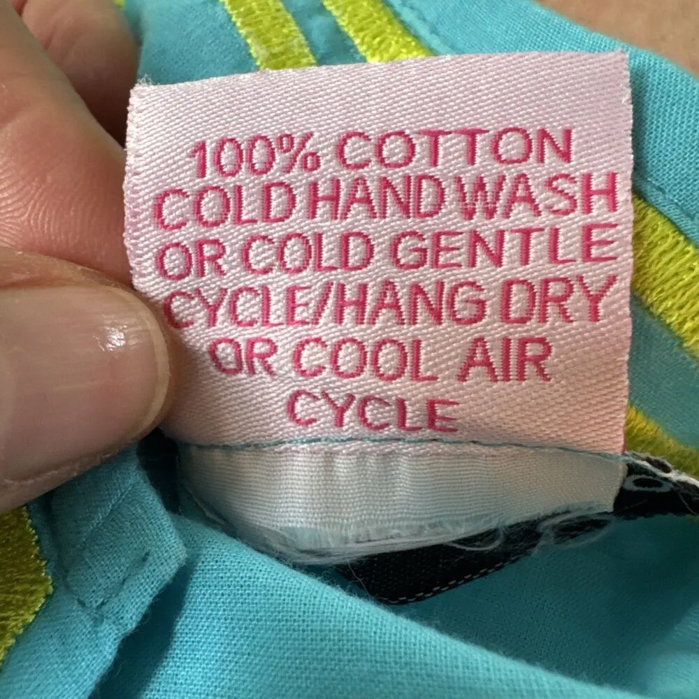 Gretchen Scott Cotton Embroidered Reef Tunic Turquoise / lime Size Medium READ - Image 8