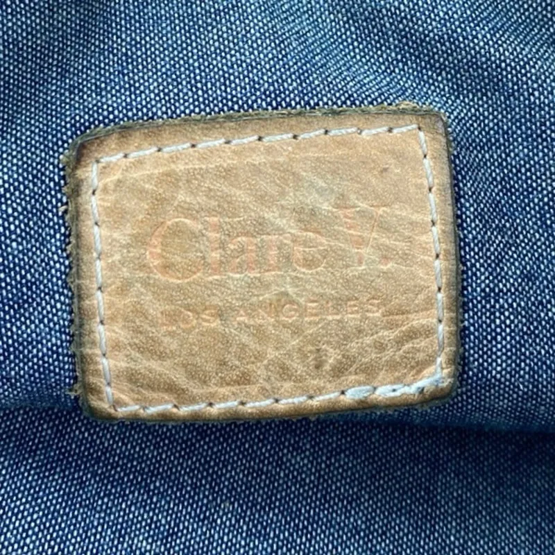 Clare V. Carryall Brown Leather Fold Over Wallet Clutch Purse Pouch Bag W/ Tabs Yellow - Image 6