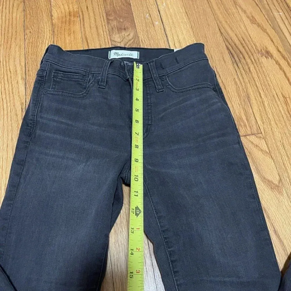 Madewell NWT 9 Inch Mid-Rise Skinny Distressed Ripped Jeans in Black Sea Size 24 - Image 7