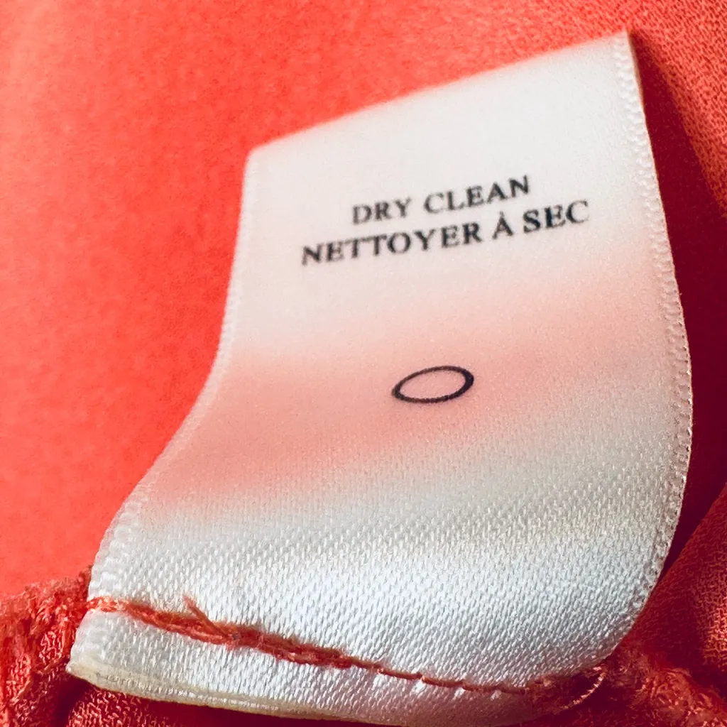 A.L.C. Delaney Salmon Coral Pink Peach Silk Plunge V-Neck Mini Dress Size 0 - Image 12