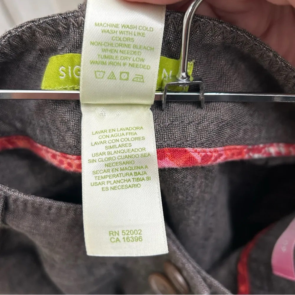 Sigrid Olsen 100% Linen Gray Cropped Pants Size 10 - Image 6