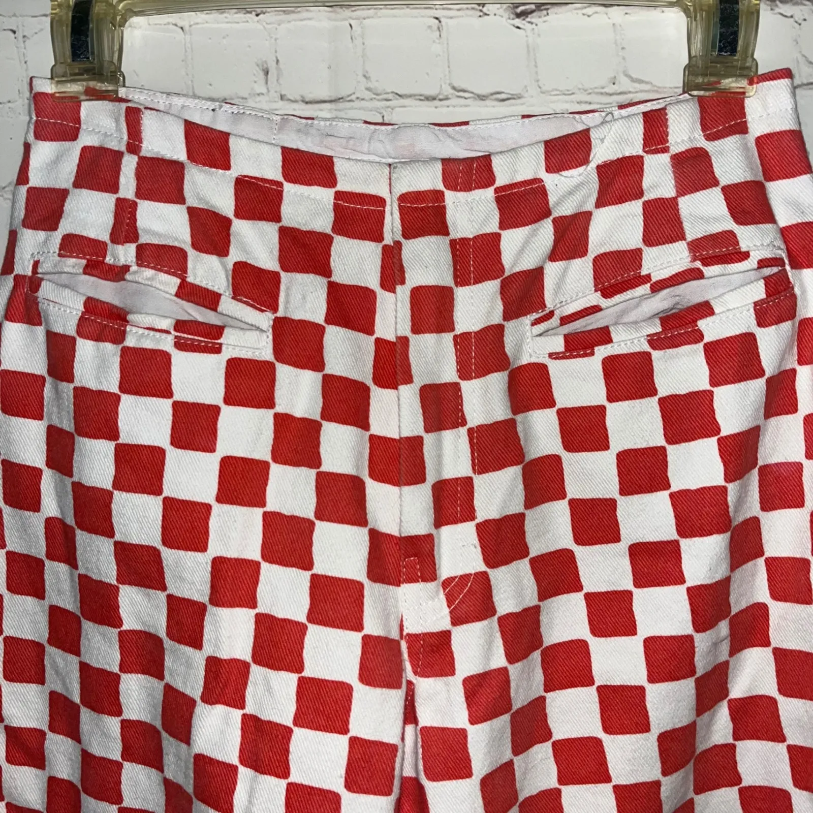 Holiday by Emma Mulholland Red White Checkered Kokomo Pants Trousers Size XS - Image 5