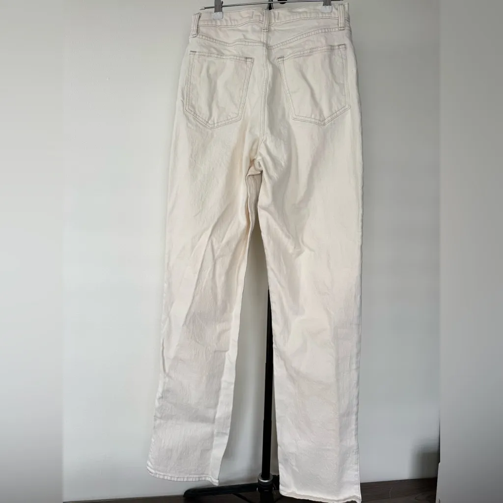 Abercrombie & Fitch The 90’s Straight‎ Ultra High Rise Curve Love 10 Long Cream - Image 7