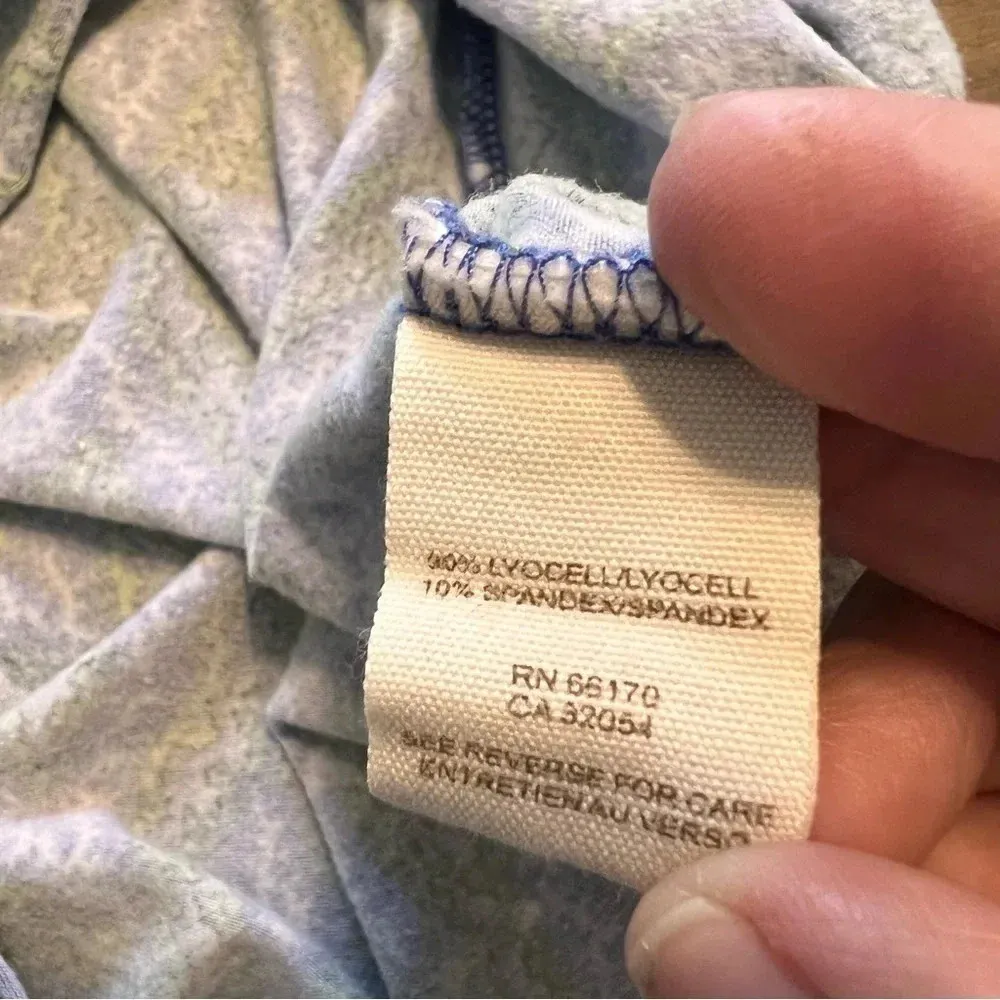 Free People Vintage Artsy Dress 90's Y2K Green Blue Small Boho Printed Festival - Image 3