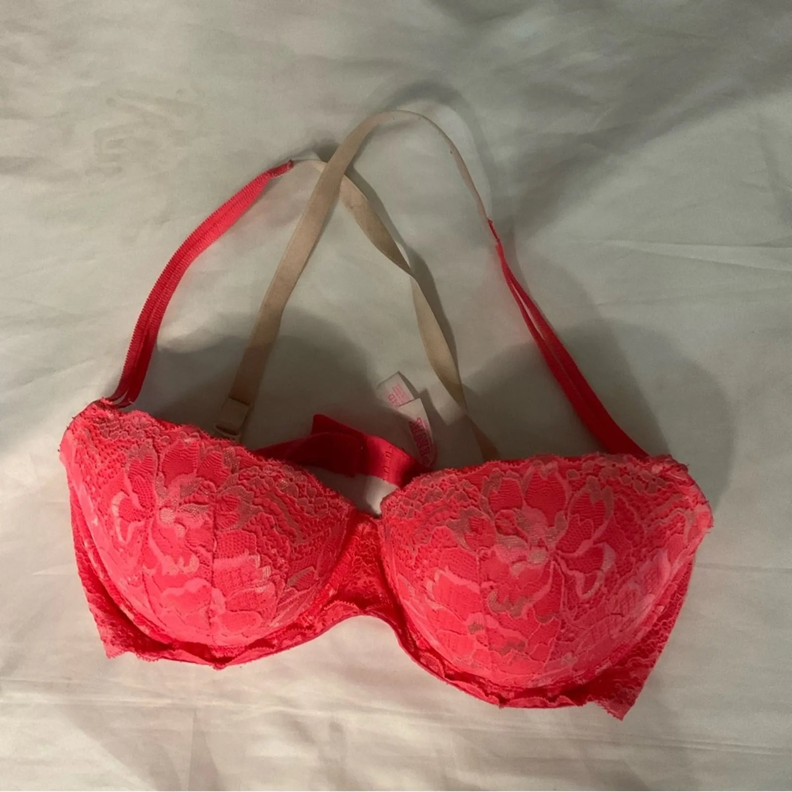PINK Victoria Secret Lace Push-up Bra  34D Cozy Comfyl Cottagecore Coquette Girl - Image 3