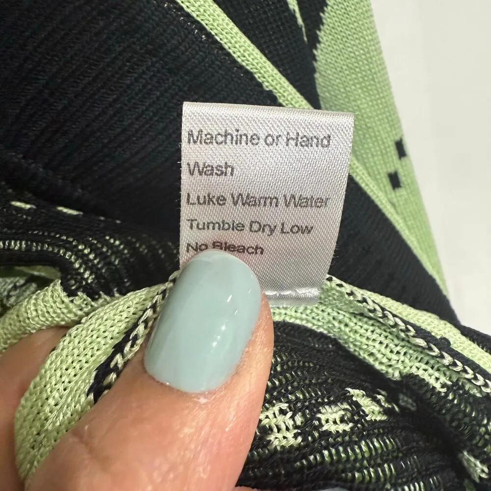 MIng Wang Green Geometric Open Front Cardigan Sz M - Image 7