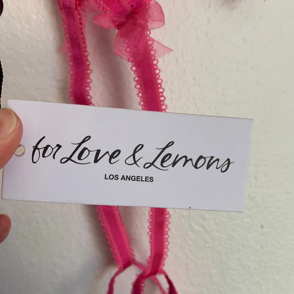 NWT For Love and Lemons Garter Belt in Magenta Ophelie - Image 11