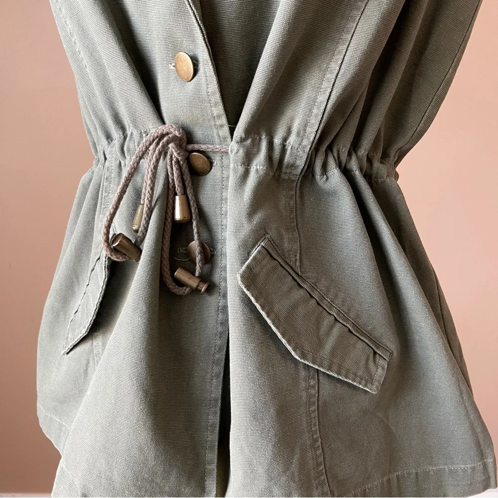 MOD MODELE | Green Sleeveless Studded Utility Jacket Sz L Size L - Image 22