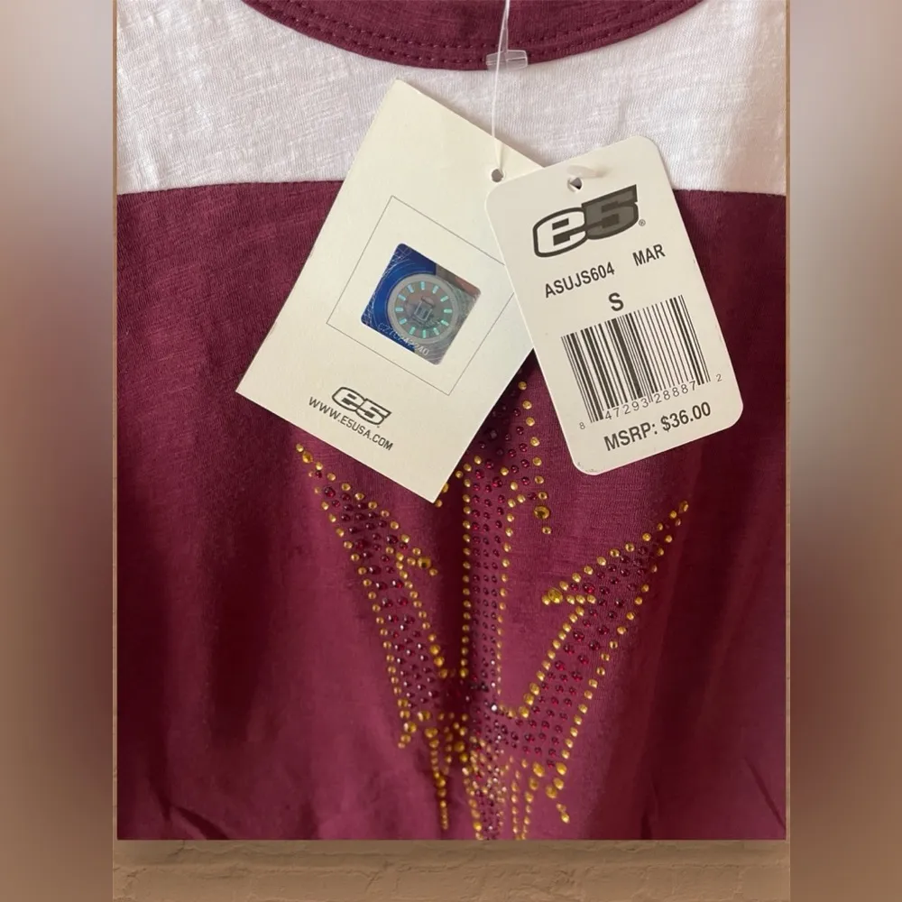 Arizona State Sun Devils Women’s Scoop Neck T-shirt E5 Sports Apparal Small NWT - Image 5