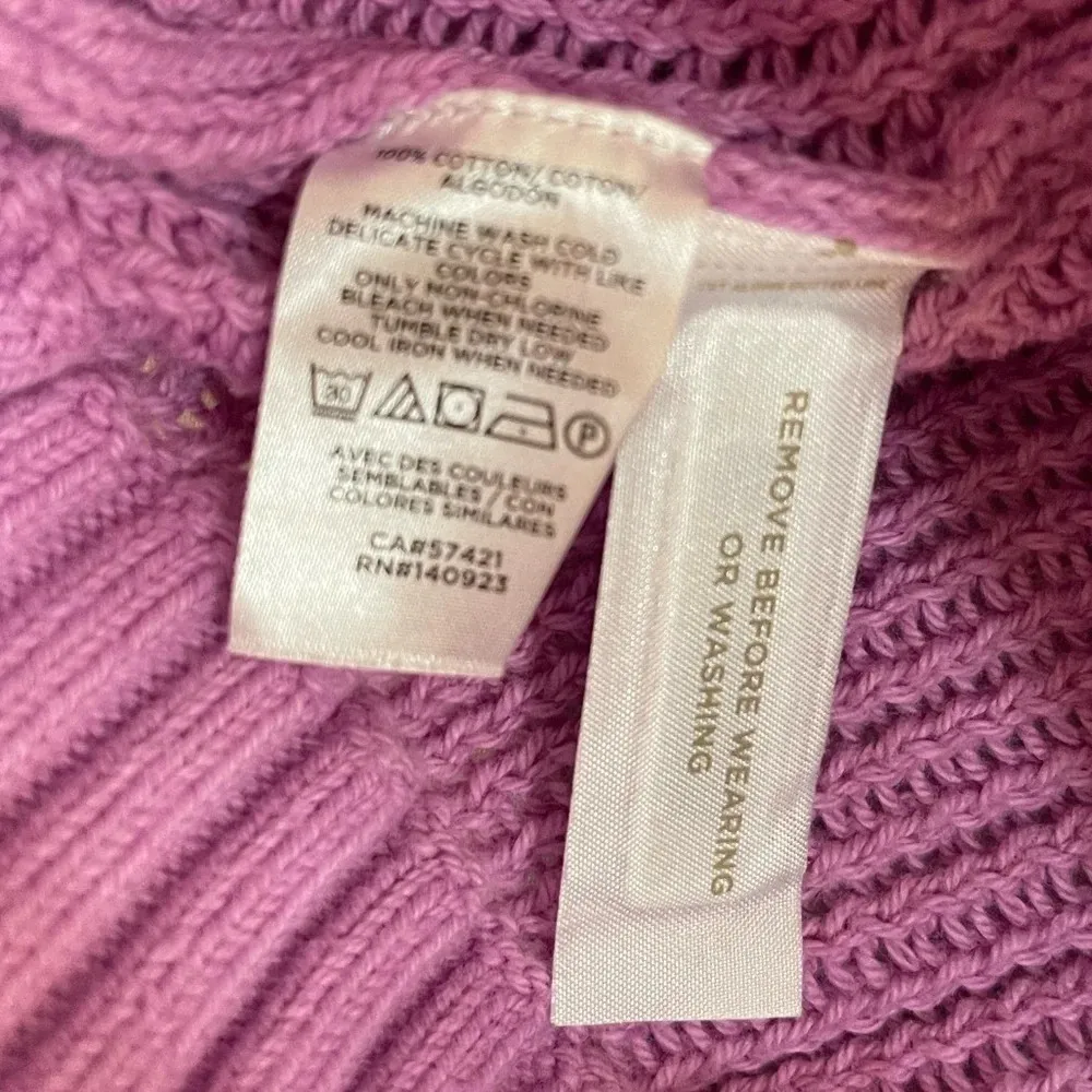 LOFT light purple open knit v-neck sweater Medium - Image 5