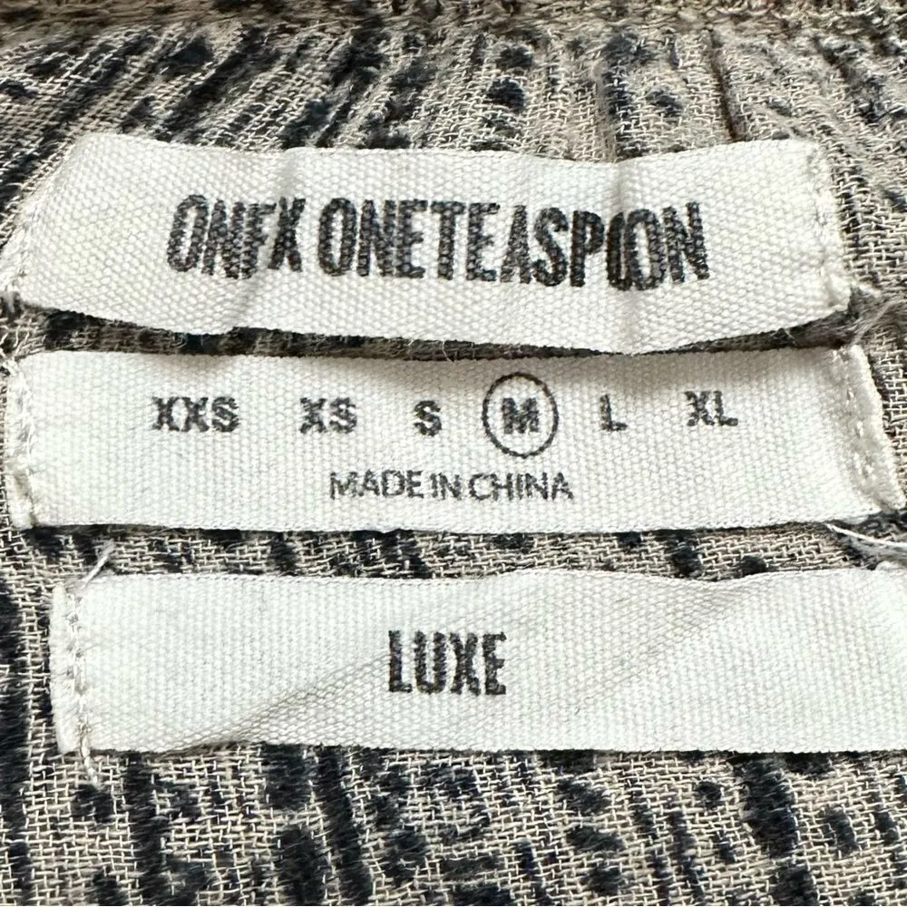 One Teaspoon Bohemian Black Tan Oversized Peasant Top - Image 11