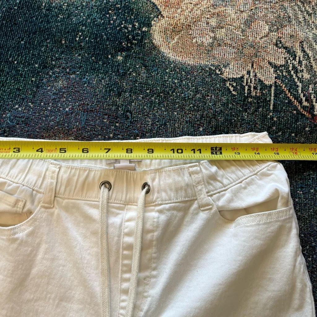 Sincerely Jules Cream Drawstring Linen Pants M Surf Coastal Athleisure Casual White Size M - Image 13