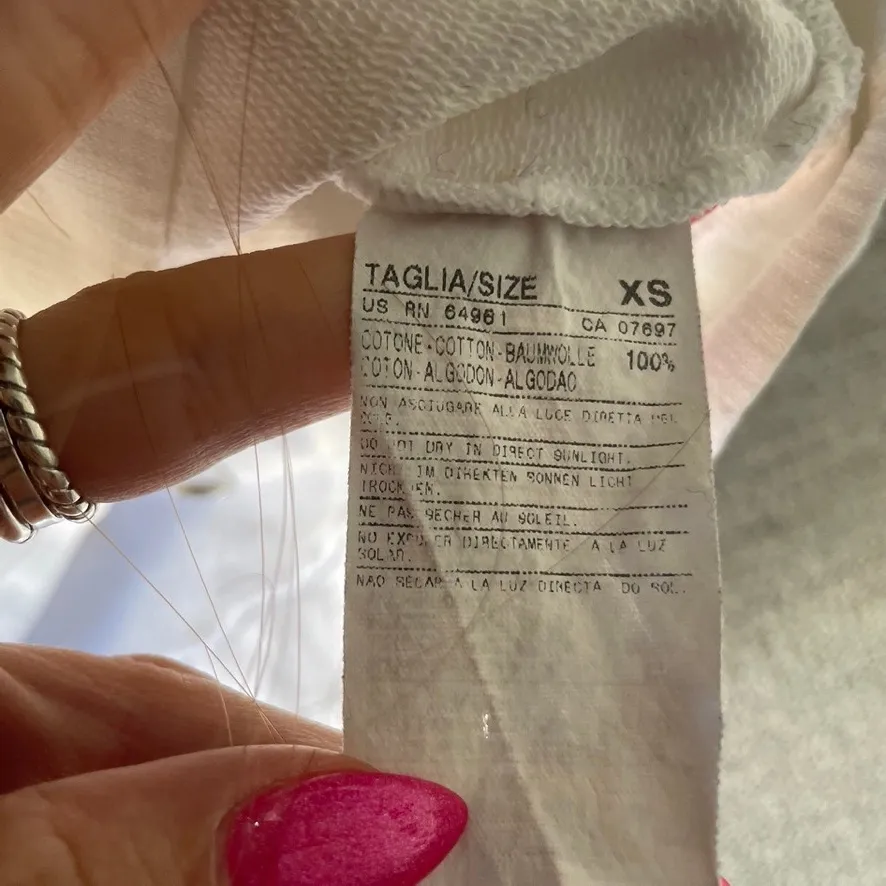 United Colors of Benetton White Full Zip Long Sleeve Jacket XS Cotton Blend - Image 3