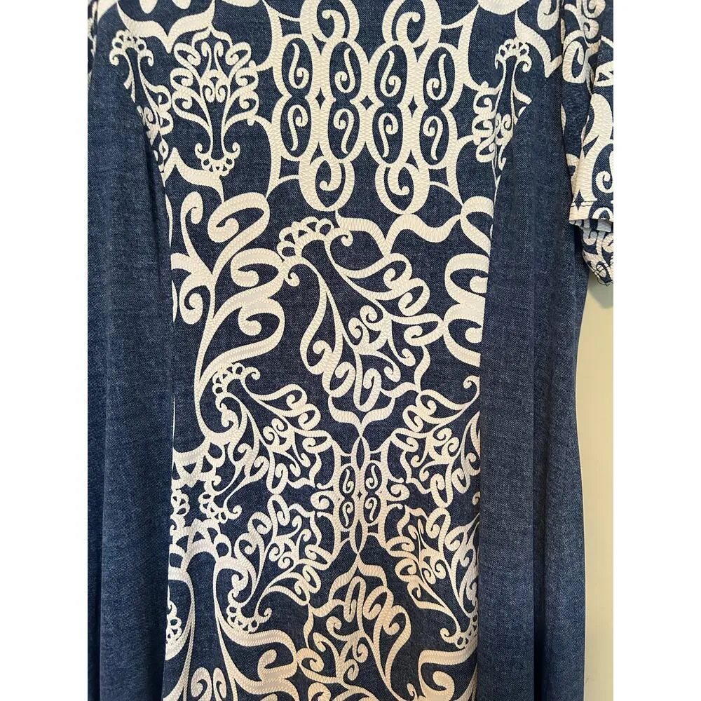 Sami & Jo plus size blue and white lined dress, size 2x - Image 2