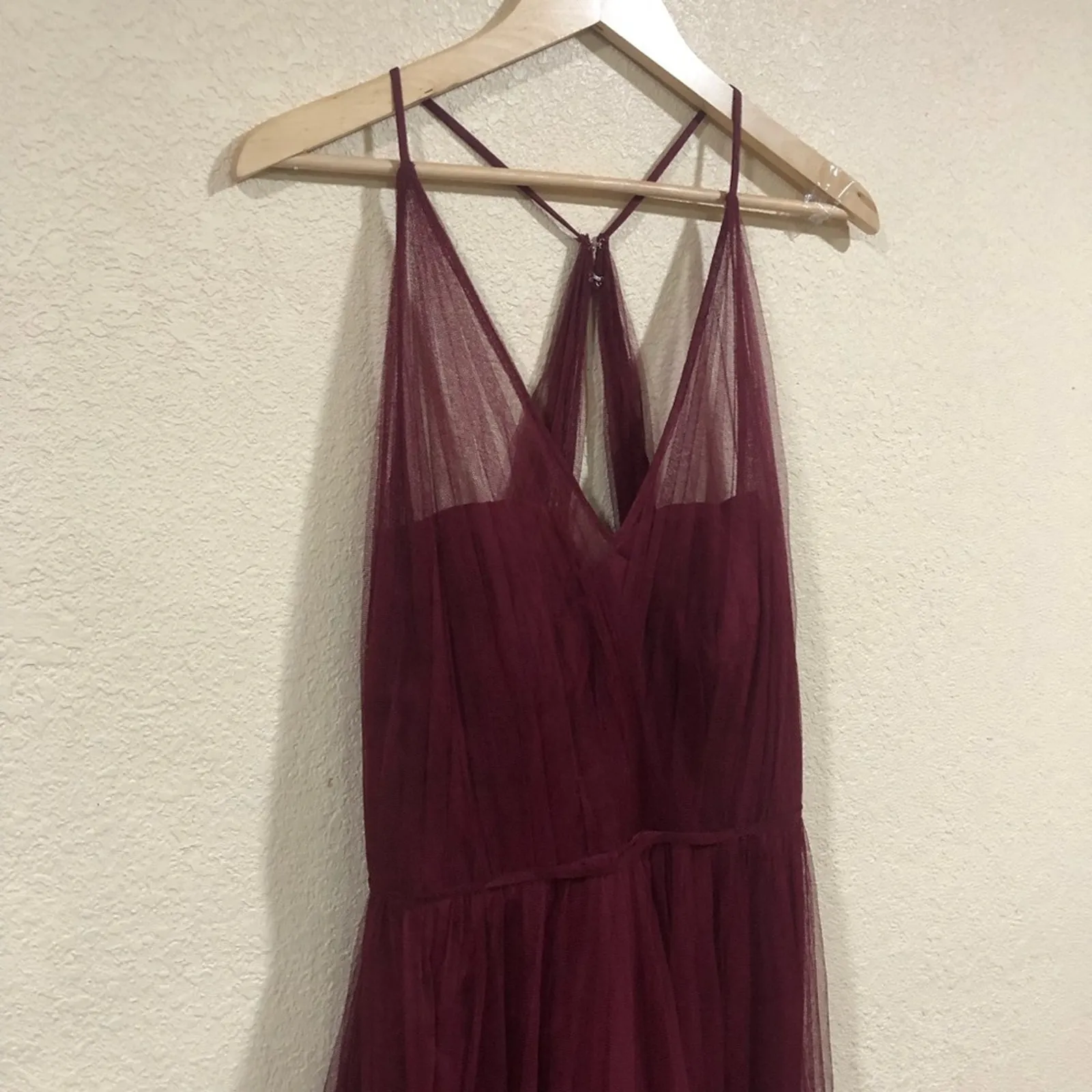 NEW Hayley Paige Occasions burgundy tulle bridesmaid dress - 5758 - Image 5