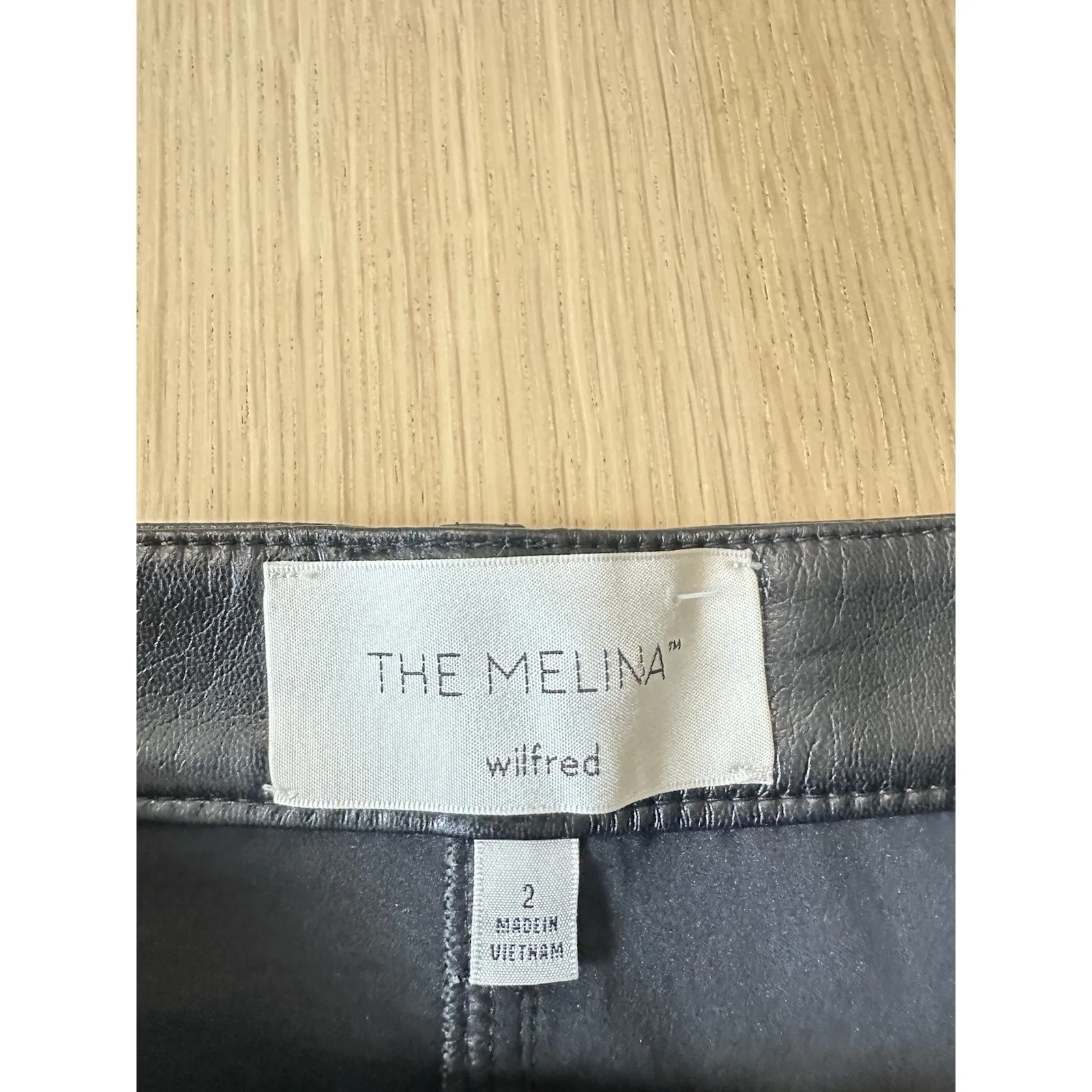 NWT Aritzia Wilfred Melina' Black Faux Leather High - Image 9