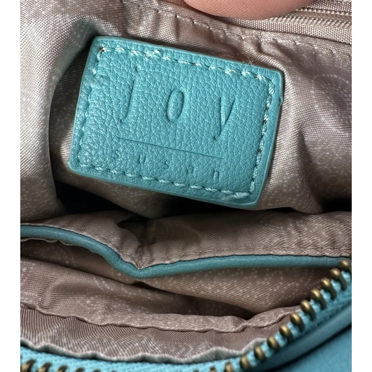 JOY SUSAN Stacey Bamboo Hand Tote Bag Vegan Leather Turquoise New Crossbody - Image 5