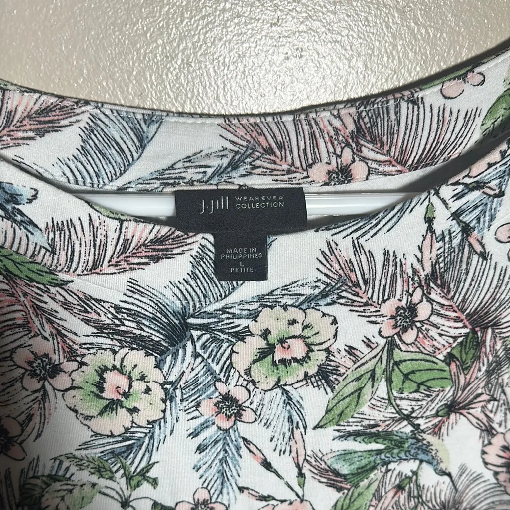 J Jill Wearever Floral Sleeveless‎ Maxi Dress | Large Petite Green Size undefined - Image 6