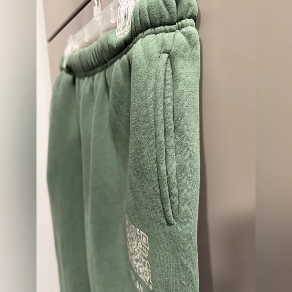 THE MAYFAIR GROUP: SCAN TO RELAX WIDE LEG SWEATPANTS | OLIVE AND ROYAL! W S/M! Green Size undefined - Image 7