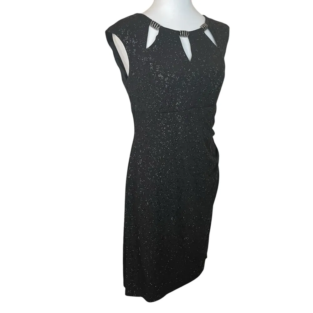 Scarlett Women's Black Sleeveless Cut Out Neck‎ Party Cocktail Dress 8 Sparkly - Image 3