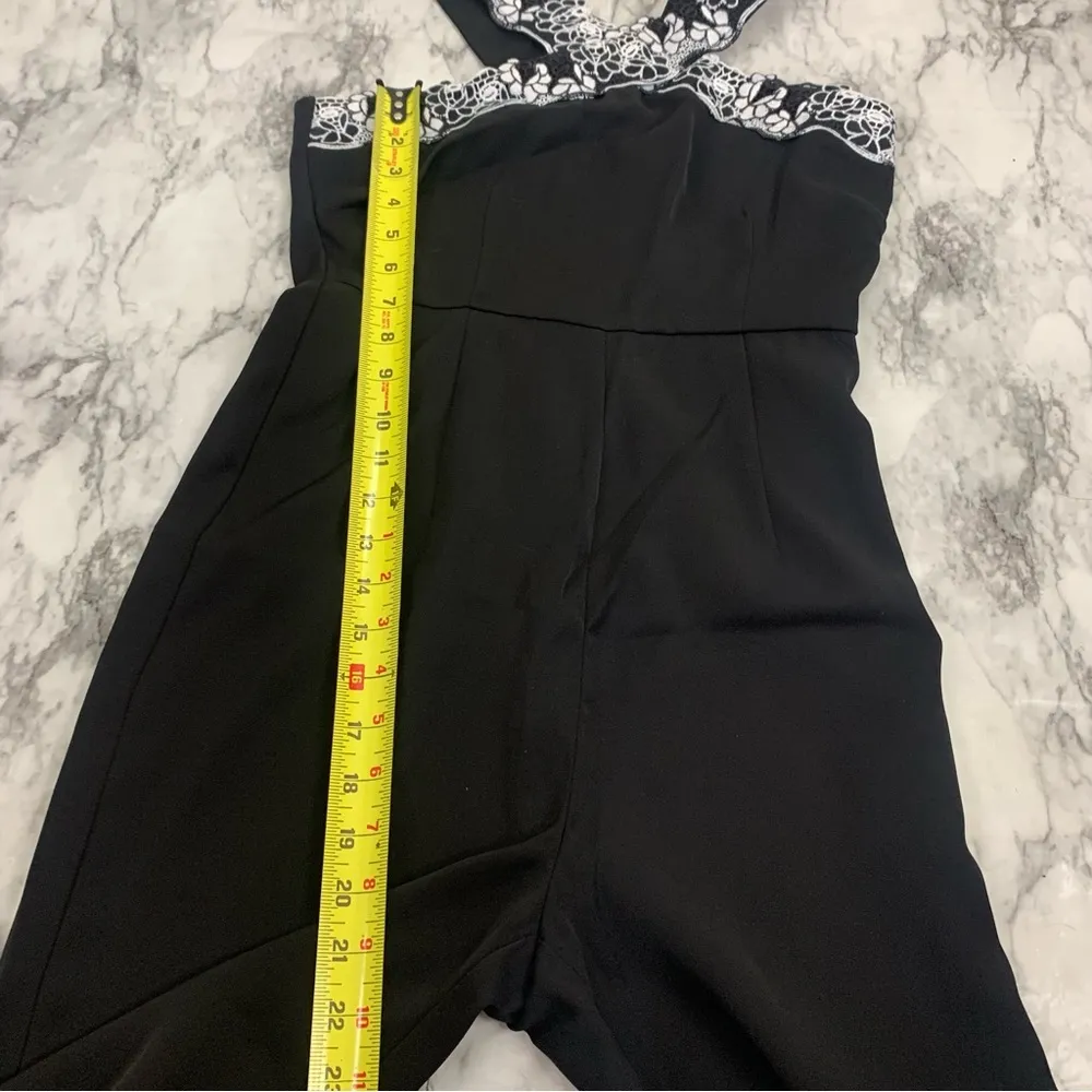 Foxiedox Black Sarah Wide Leg Floral Lace Halter Jumpsuit size XS NWT new - Image 6