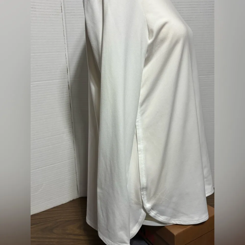 J.Jill long sleeve sz S shirt tail Tee high/low length 26”/28” sleeve23” 18”p2p White - Image 4