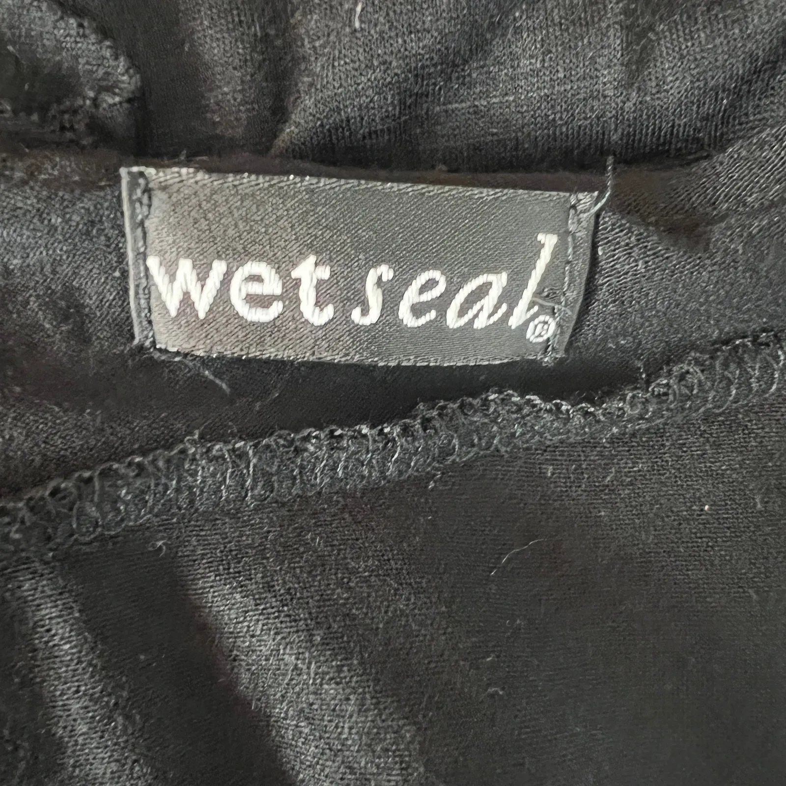 Wet Seal Y2K One Shoulder Ruffle Black Top Size S - Image 2