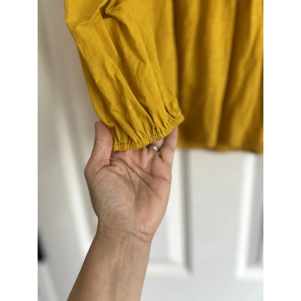 Cupio Yellow High Neck Blouse, size M - Image 5