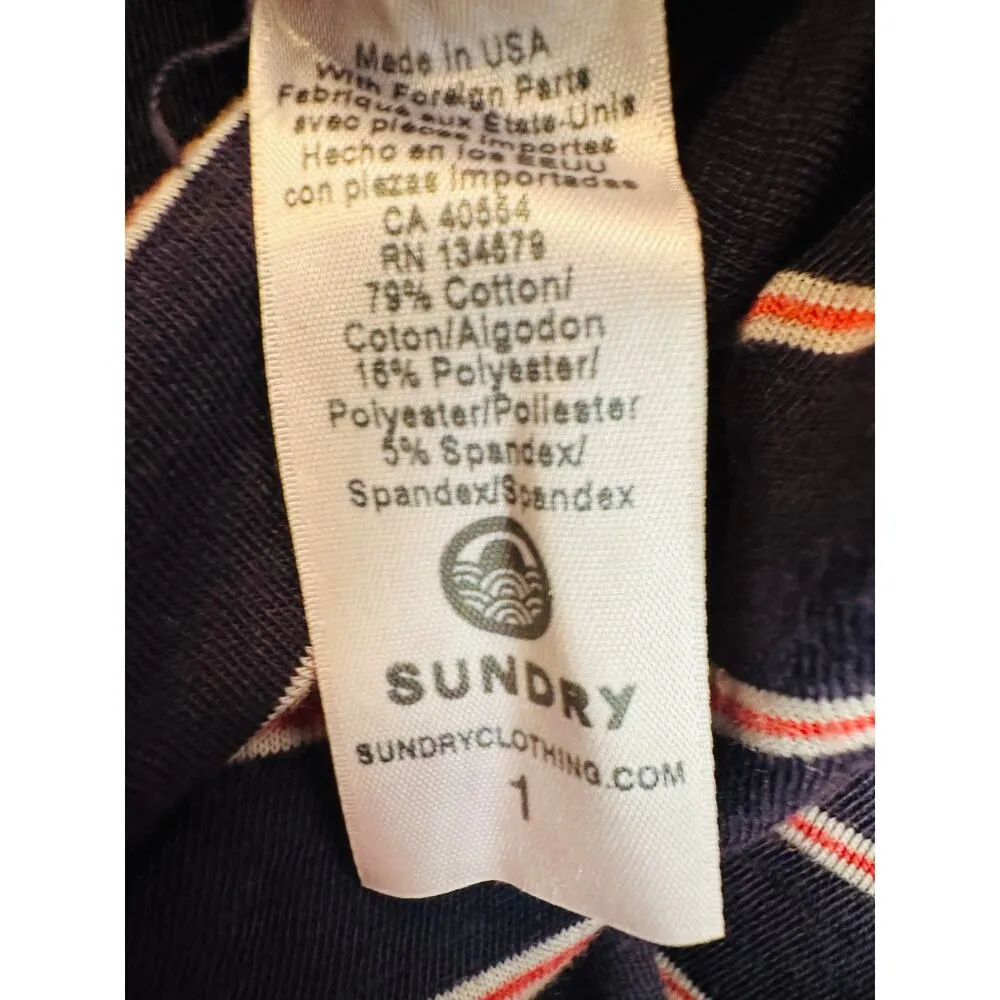 NEW Anthropologie Sundry Fabian Dress Sundry Faux Wrap Dress Stripe Ruched Small - Image 8