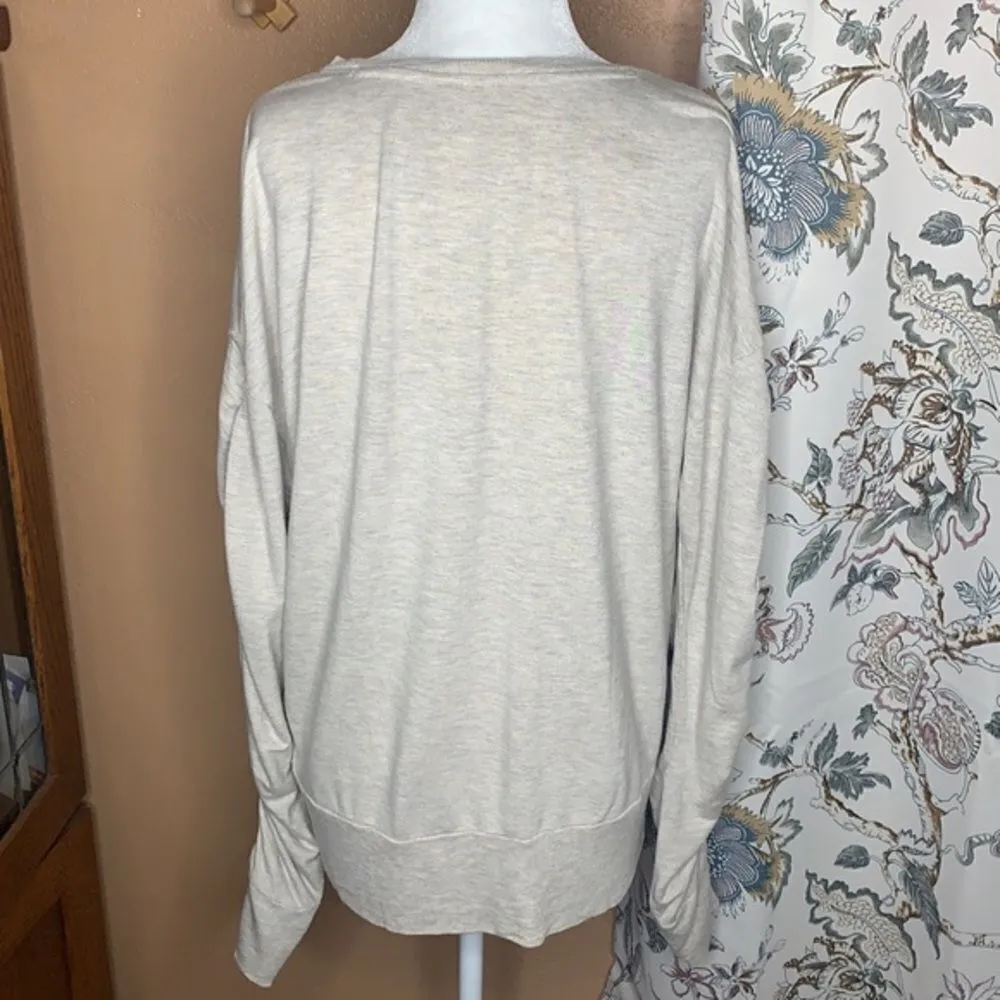Zella Women’s Ruched Sleeve Pullover Soft Sweatshirt Size Large - Image 4