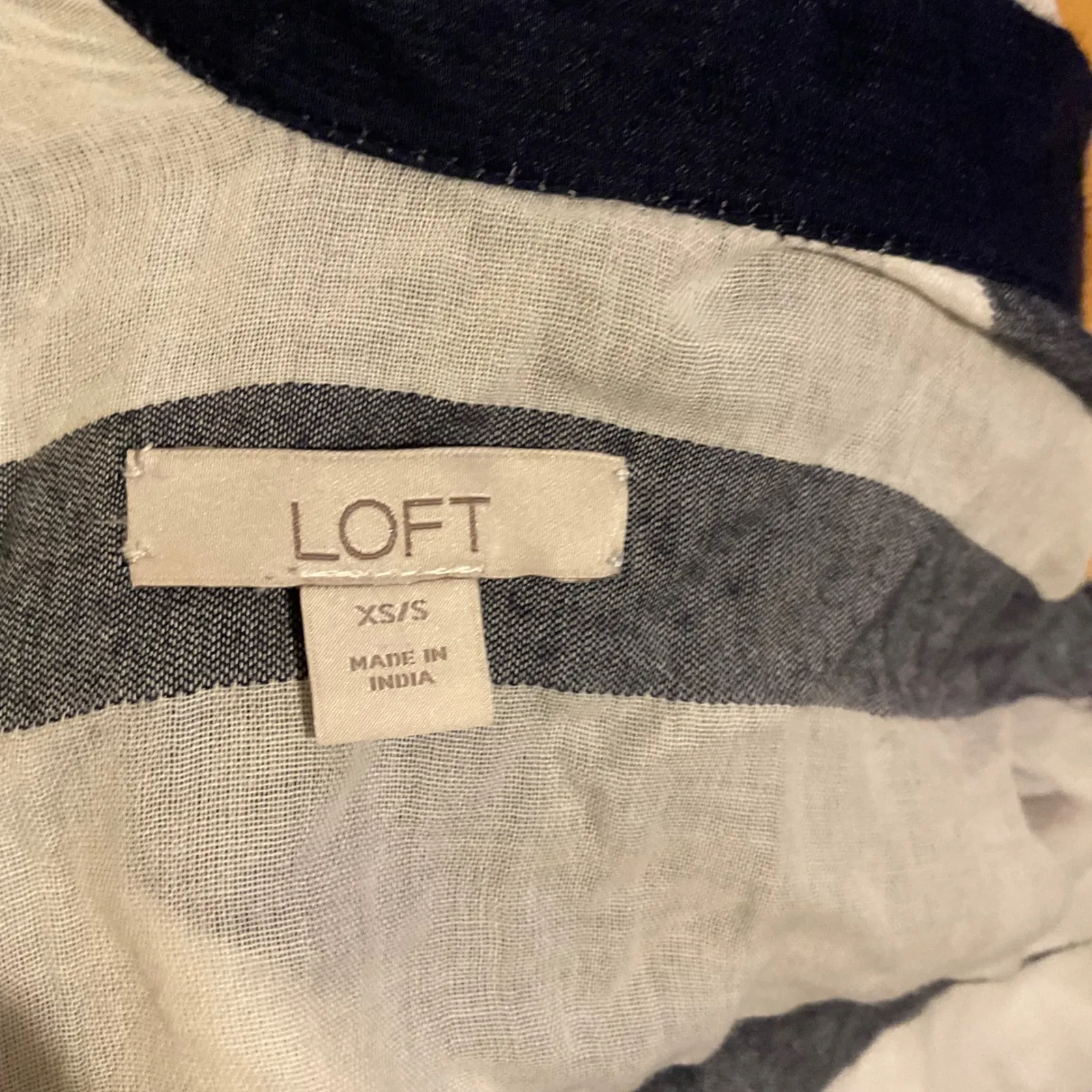 LOFT Striped Kimono Cardigan Cover Up XS S Beige Black‎ Rayon Cotton Blend - Image 3