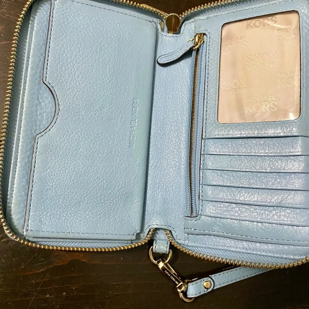 Michael Kors Light Blue Wristlet - Image 3