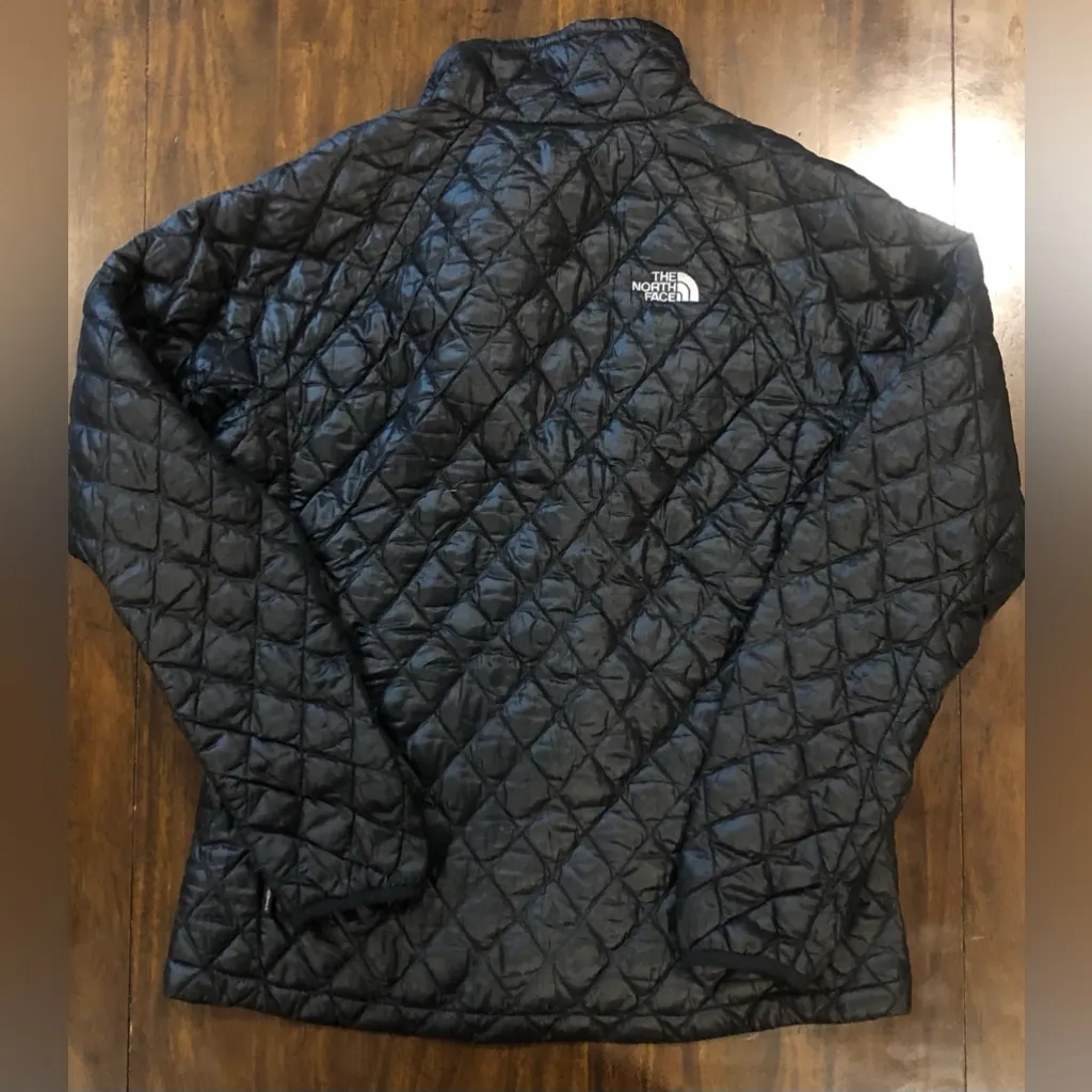 NORTH FACE Black Thermoball Diamond Quilted Jacket Zippered Hand Pockets Sz Med - Image 9