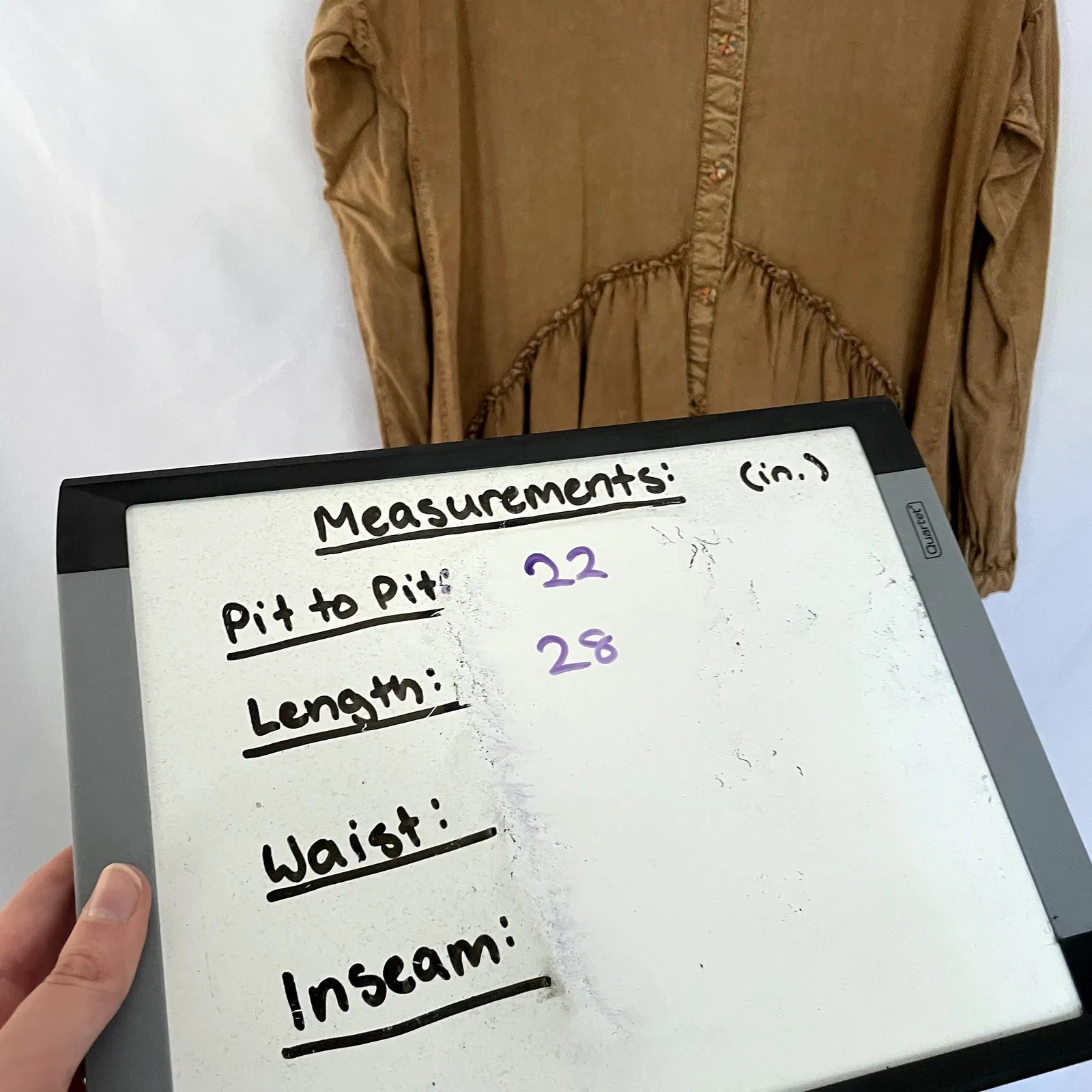 Tru Luxe Jeans vintage boho fringe high low long sleeved top women's M tan beige Size M - Image 7