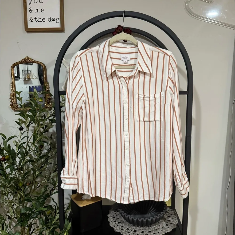 isabel ingrid and isabel button down shirt with stripes Size M - Image 2