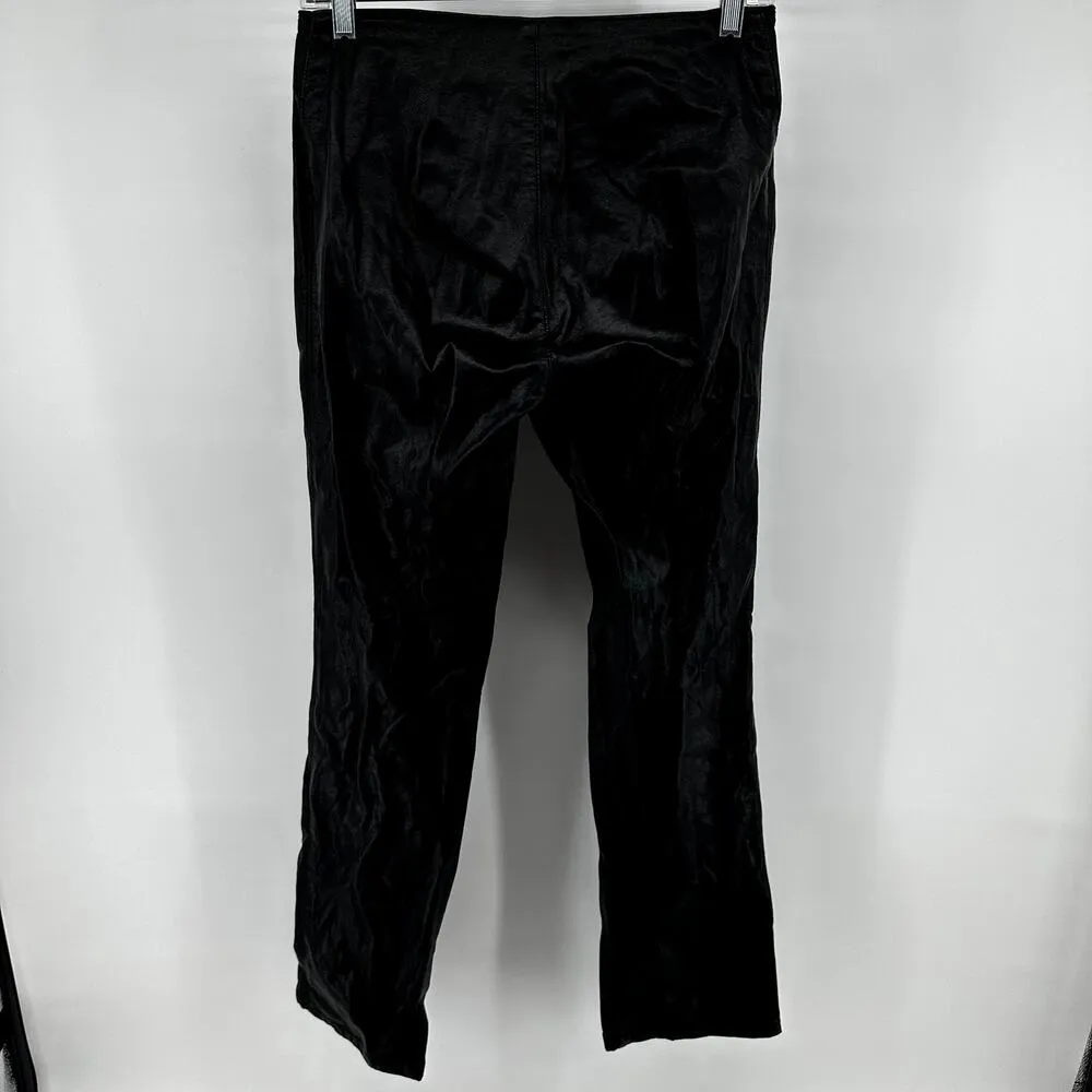 Vintage Tark'1 Peggy Faux Leather Straight Pants Y2K Black 3 Tall 30"x30.5" - Image 6