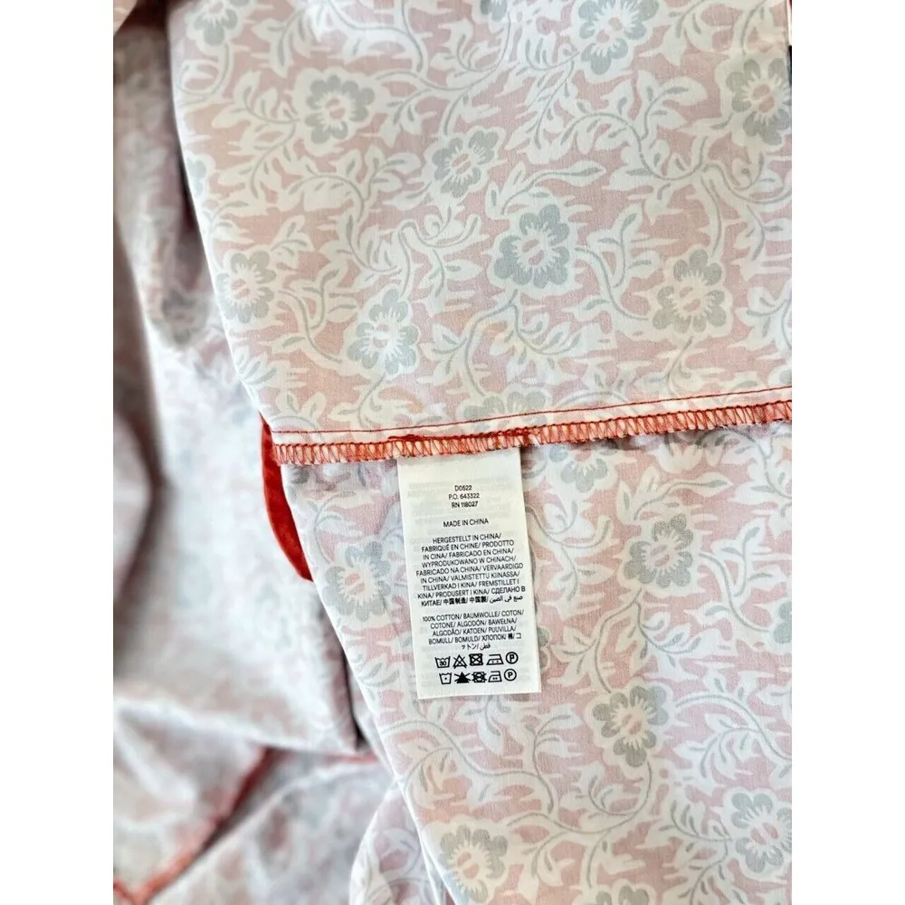 Boden Womens Dress Red Mini Floral Shirtdress Waist Tie Long Sleeve Boho Size 10 - Image 10