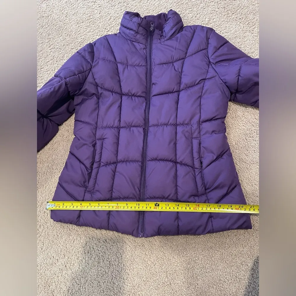 FADED GLORY Fleece Purple Puffer Winter Jacket - Image 5
