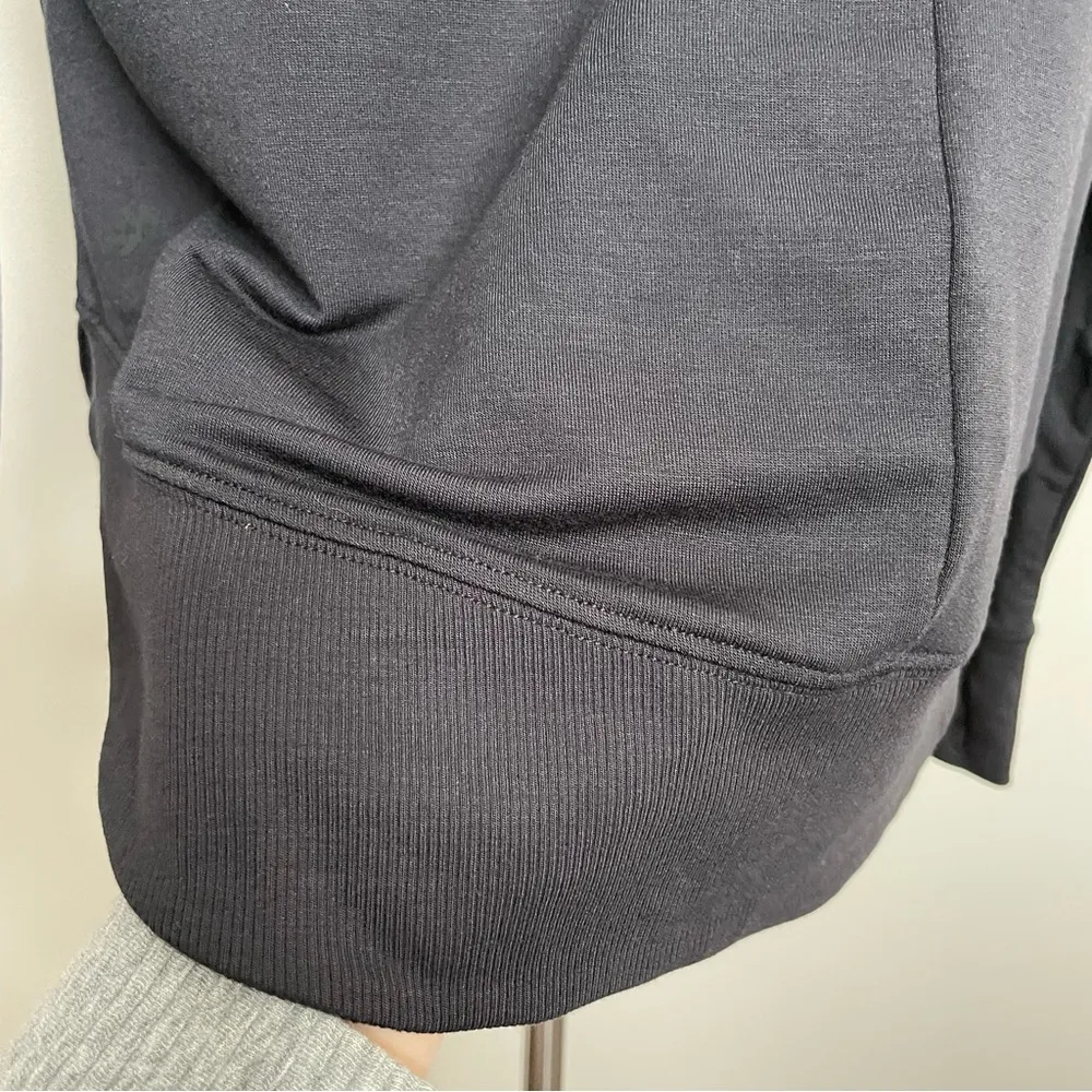 All In Motion Sweatshirt Sweater Top Boatneck Thumbholes Lounge Soft Modal Black - Image 6