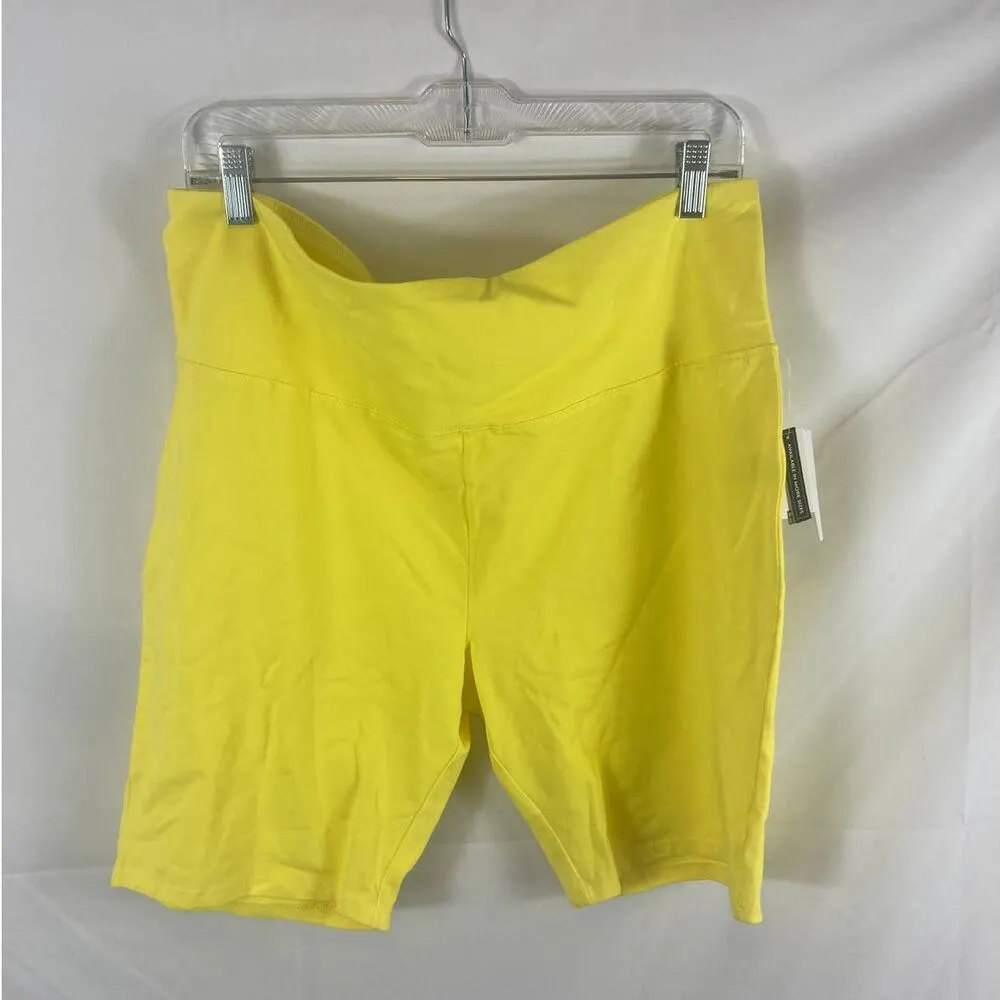 NWT BP. High Waist Bike Shorts in yellow 1X - Image 2