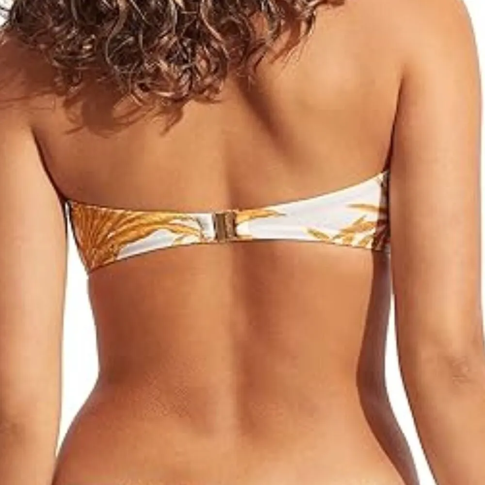 Seafolly Standard Bustier Bandeau Bikini Top Swimsuit, Castaway Tuscan Size: 4 - Image 2