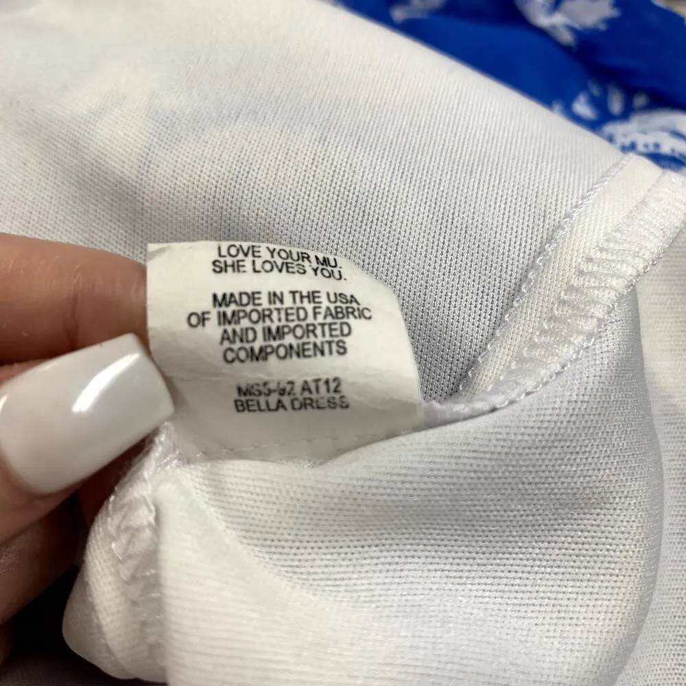 Show Me You Mumu blue and white paisley sleeveless mini shift dress size S - Image 7