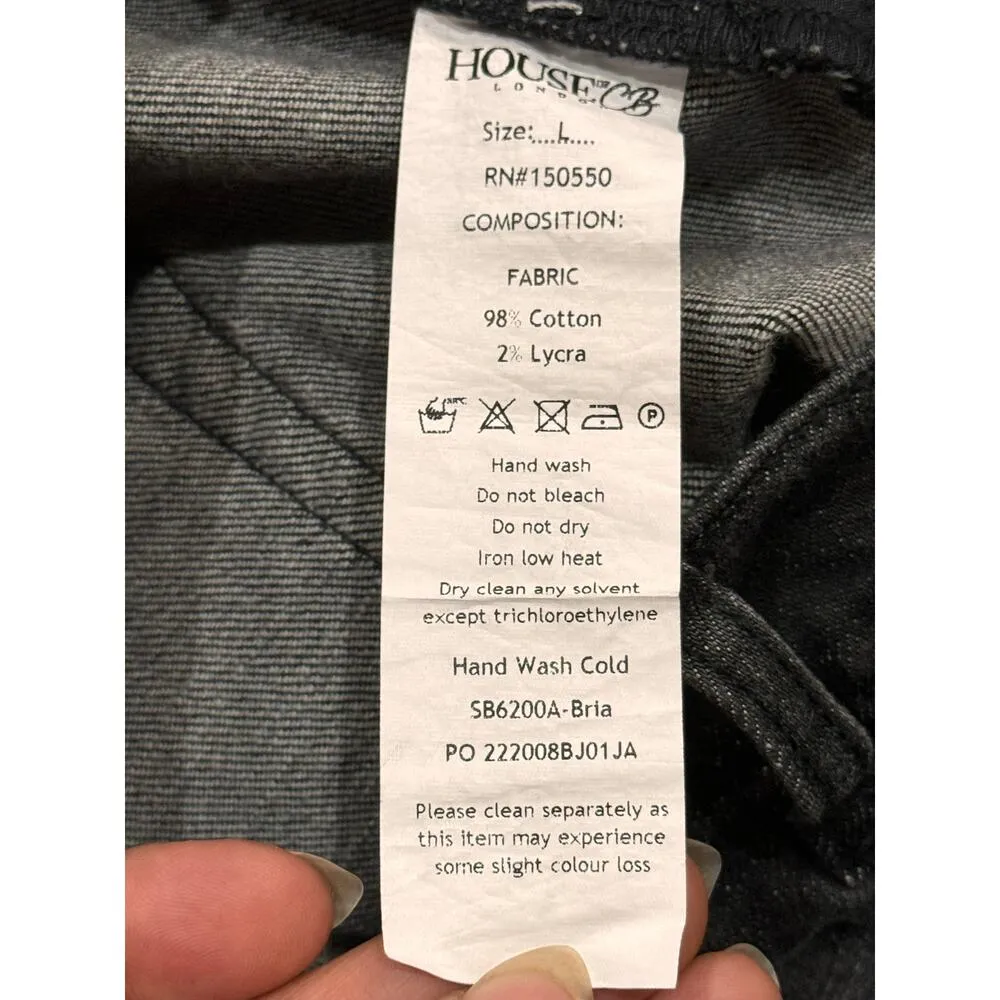 House of CB Bria High Rise Straight Leg Jeans Faded Black Stretch large - Image 3