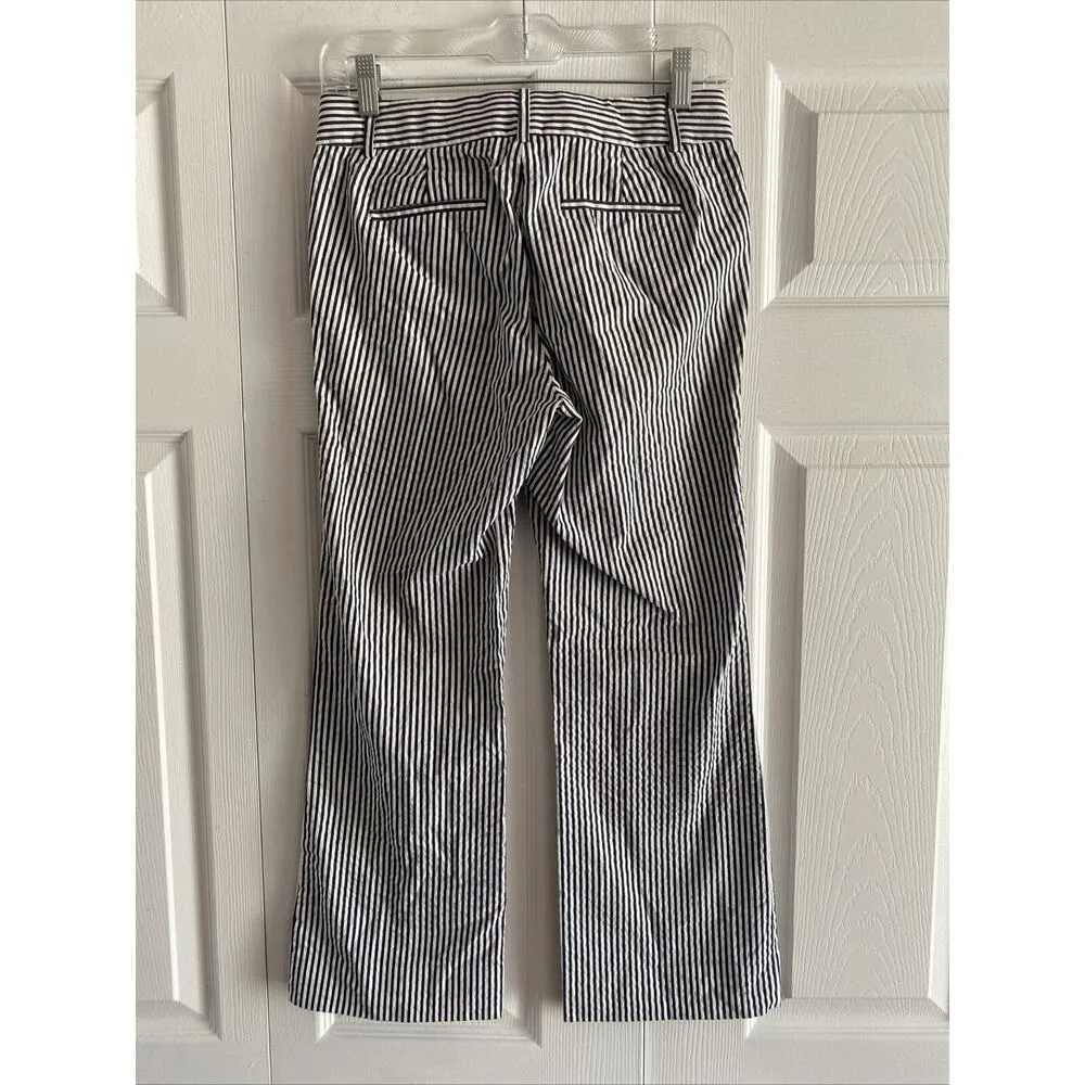 J.‎ Crew 00 Teddie Striped Seersucker Wide Leg Trouser Pants Coastal Career - Image 5