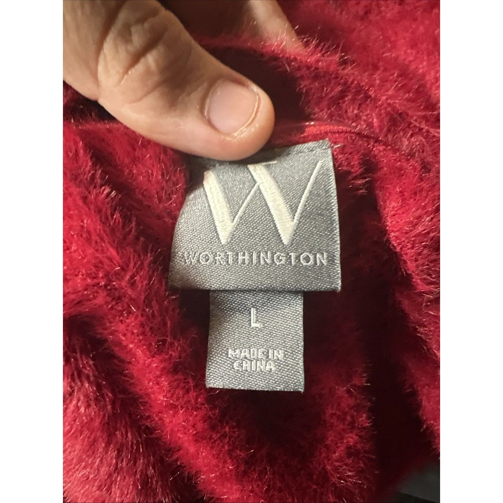 Worthington Women's Large Asymmetrical Neck Long Sleeve Soft Sweater NWT $54 - Image 4