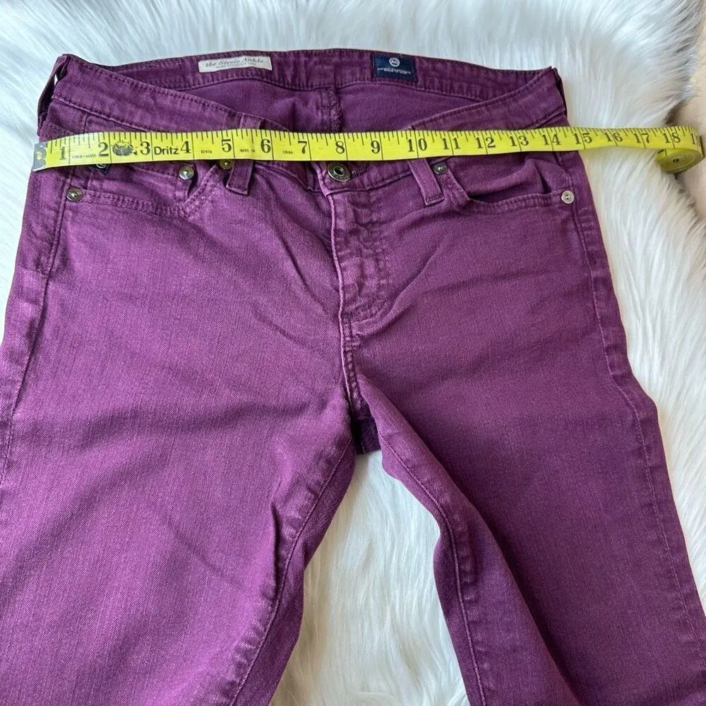 AG Adriano Goldschmeid The Stevie Ankle Slim Straight Jeans in Bordeaux 26 - Image 9